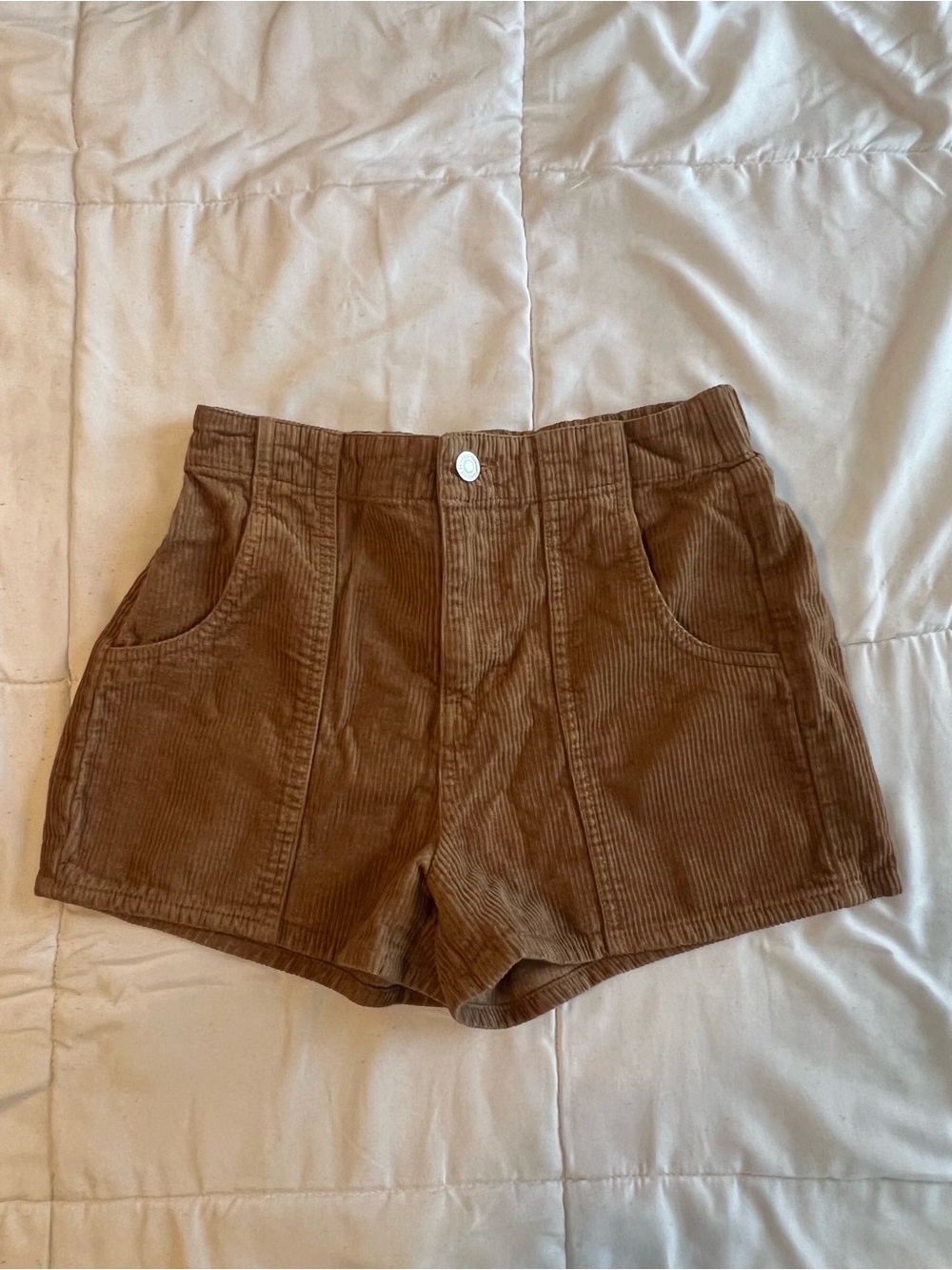 Forever 21 Brown Corduroy High-Waist Shorts